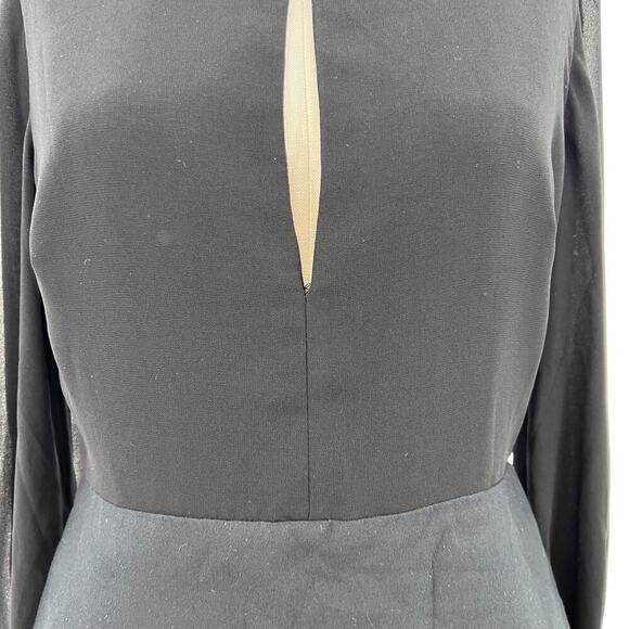 C/MEO Collective Counting Stars Top Black Sheer Sleeve Peplum Keyhole Medium - Picture 6 of 14